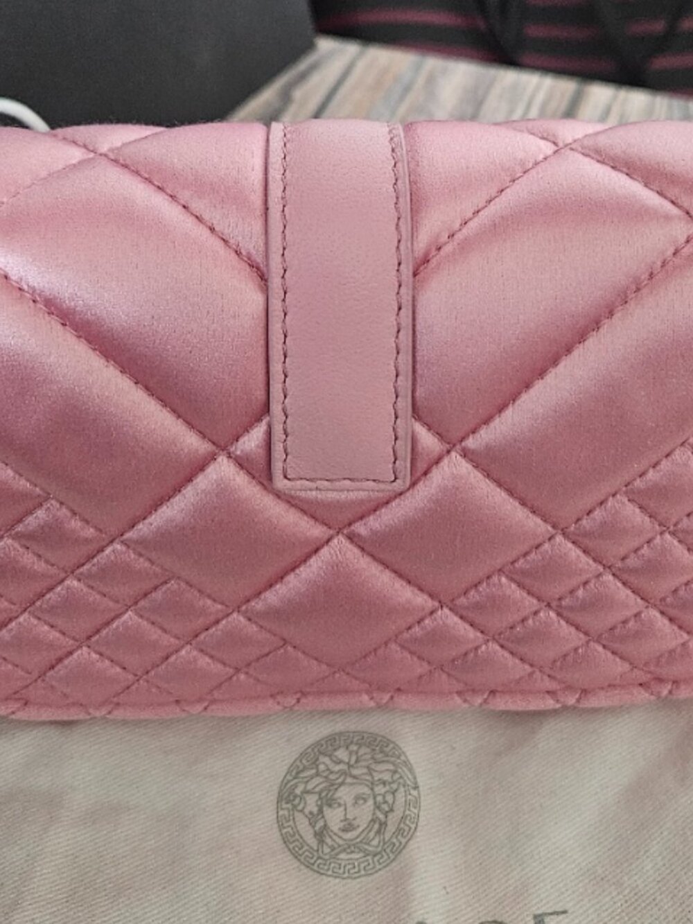 Versace Greca Goddess Quilted Satin Shoulder Bag - Picture 5 of 11